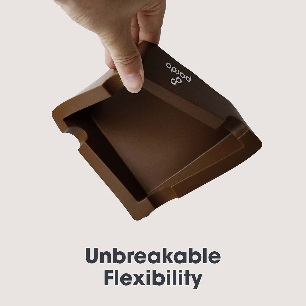 Cigar Ashtrays for Outdoors from Pardo - Silicone Ashtray for Large Ring Gauge Cigars with Built-in 4X Cigar Holder - Unbreakable Cigar Ashtrays for Patio - Brown