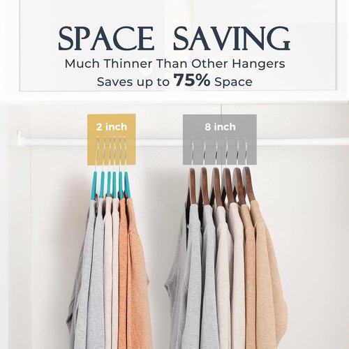HOUSE DAY Mint Green Velvet Hangers - 60 Pack Non-Slip Heavy Duty Felt Hangers | Slim Space-Saving Design