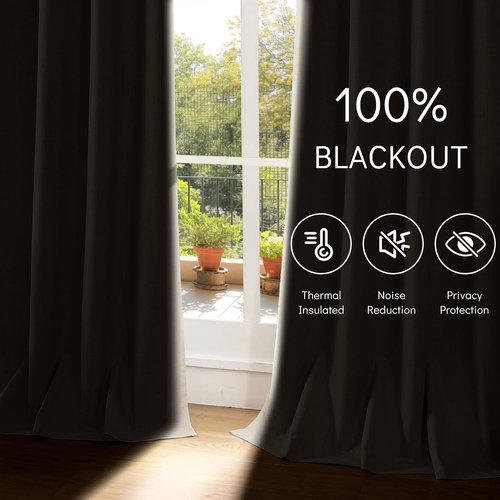 ChrisDowa Linen Blackout Curtains - 100% Thermal Insulated Room Darkening Drapes | 84" Length, Natural Linen, 52" W