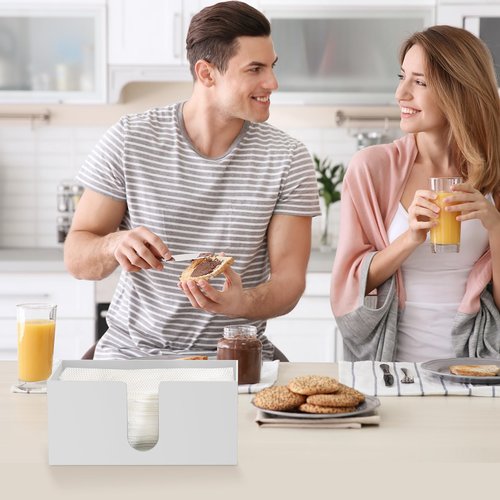 1Pack Paper Towel Holder Countertop, White Acrylic Napkin Dispenser, Multifold Paper Towel Dispenser for for Z-fold C-fold MultiFold Trifold-Bathroom Toilet Kitchen Restaurant(3mm Acrylic)