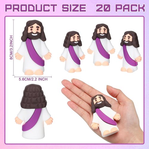Barydat Jesus Figurines - 3.2 Inch Classic Christ Savior Dolls for Easter Parties | 10 Pack