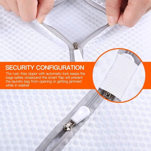 Kimmama Mesh Laundry Wash Bags - Lingerie & Delicates Protection | 2XXL White & Grey Zipper