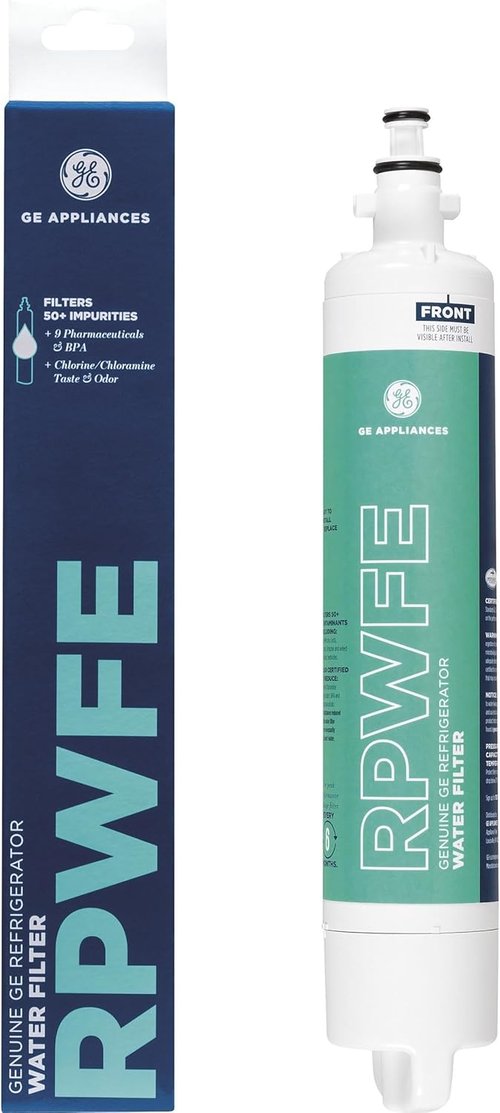 GE RPWFE Refrigerator Water Filter - Genuine Replacement Reduces Lead & Impurities | Pack of 1