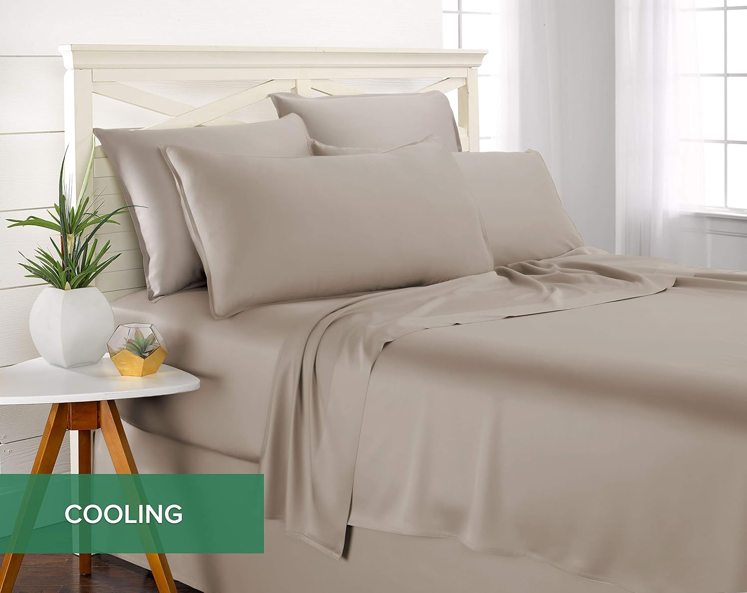 Pure Bamboo Twin Sheets - Luxuriously Soft 100% Organic Viscose Bed Sheet Set | Cooling & Durable (Twin, Sand)