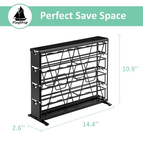 FlagShip K Cup Holder for Keurig Pods Coffee Pod Storage 4 Tier K Cup Drawer Organizer for Counter (28 Pods Capacity)