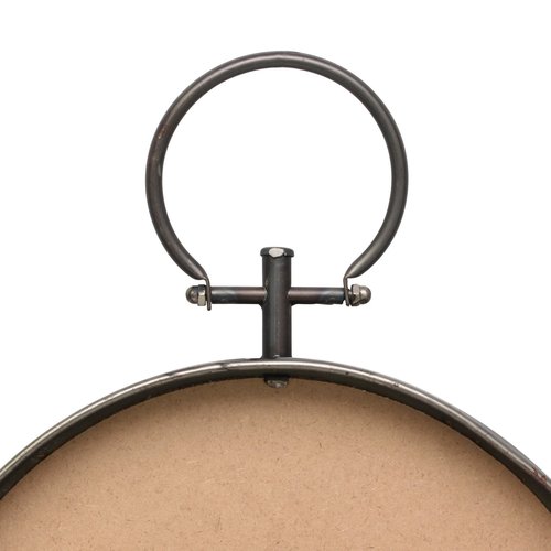 Stonebriar 24.6" x 14" Oval Bronze Metal Wall Mirror with Rivet Detail and Hanging Loop, Decorative Rustic Decor for the Living Room, Bedroom, Bathroom, and Entryway