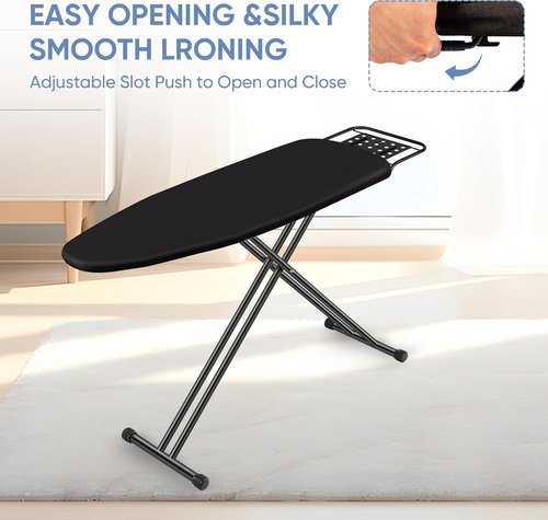 Jakeefud Full Size Ironing Board - 15" X 47" with Heat Resistant Cover & Safety Iron Rest