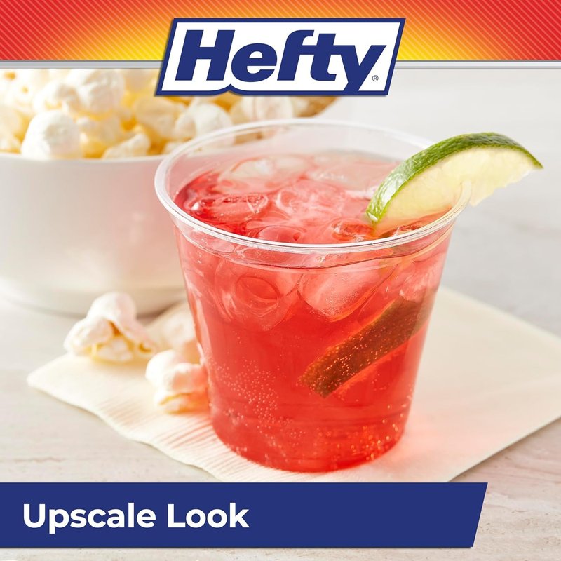 Hefty Party Perfect Clear Plastic Cups, 18 Ounce, 28 Count (Pack of 2)