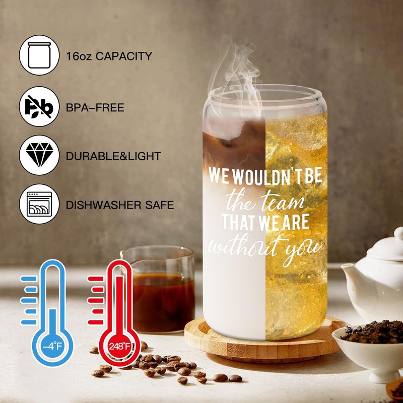 12 Set Employee Appreciation Gifts Bulk, Thank You Gifts for Coworker Staff Teacher Nurses Team, 16oz Can Shaped Beer Glass Cups Gift Box with Card for Women Men, Teacher's Day/Nurses Week