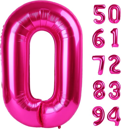 Hot Pink Number Balloon - 40 Inch 0 Balloon for Birthday Decorations | Perfect for Women’s Parties