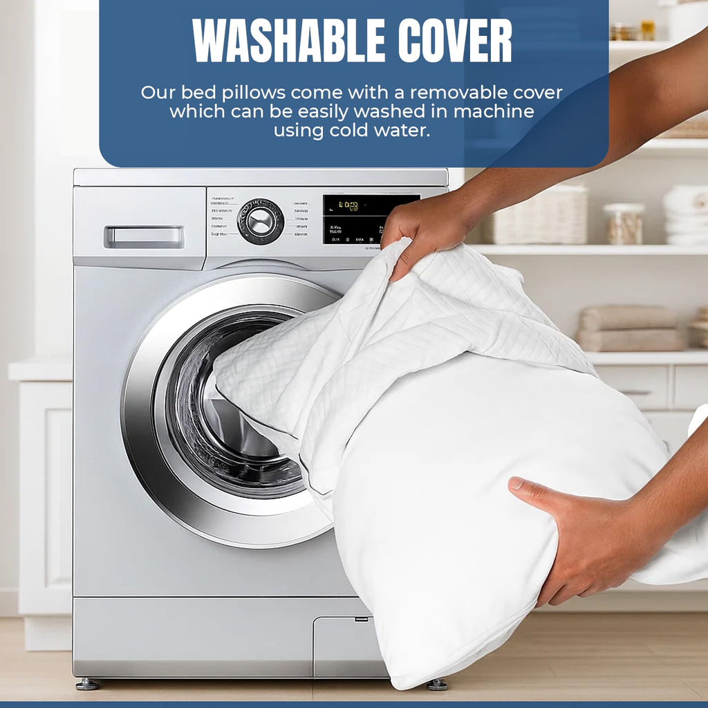 Bed Pillows for Sleeping 30x20 Inches Set of 2 Queen Size Shredded Memory Foam Pillows with Washable Pillowcases Cooling Hotel Pillow Hypoallergenic Adjustable Pillow for Side Back & Stomach Sleepers