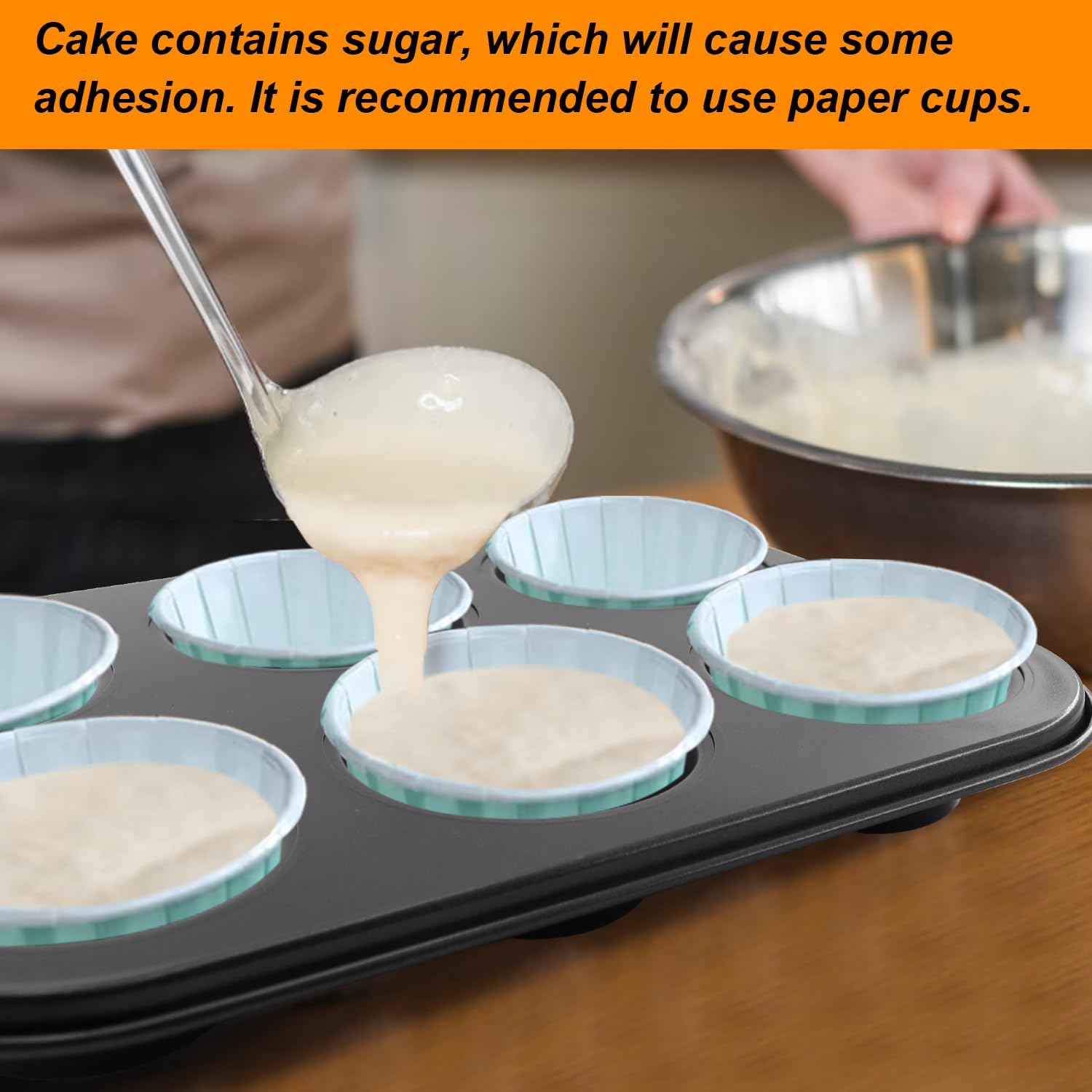 Premium Steel Muffin Baking Pan by [Brand Name] - 2 Pack Round Cupcake & Cheesecake Bakeware (6 Cups, Black)