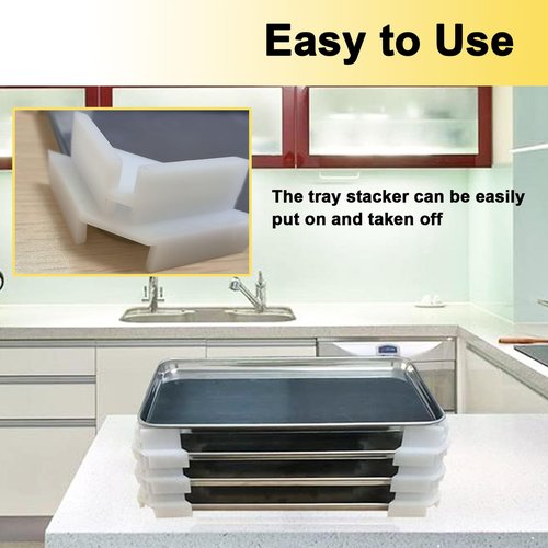 24 PCS Tray Stackers for Harvest Right Freeze Dryer Trays Freeze, Dryer Accessories Compatible with Harvest Right Trays, Stacks 7 Trays, White