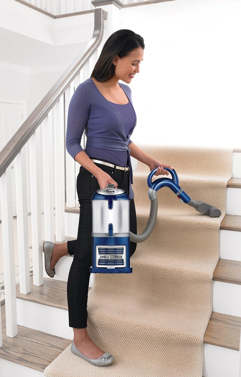 Shark NV360 Navigator Lift-Away Deluxe Vacuum - HEPA Filtration | Blue Color (Renewed)
