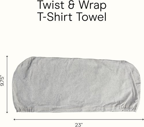 Conair Hair Towel Wrap - Fast Drying Ultra-Absorbent Cotton Turban for All Hair Types | Gray