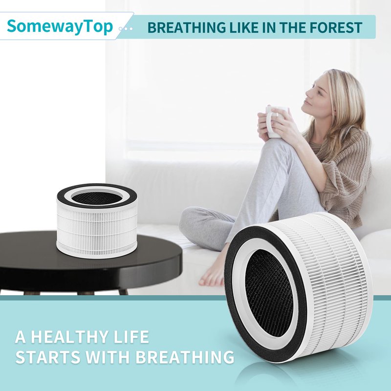 SomewayTop 4 Packs Air Filter Replacement Compatible with A-floia Air P urifier Fillo/Halo/Allo and Mooka Allo Match ASIN: B088FHCS83/B07JG1R2GB/B09M799DT4/B07WR2CT7V 3-IN-1 Filtration