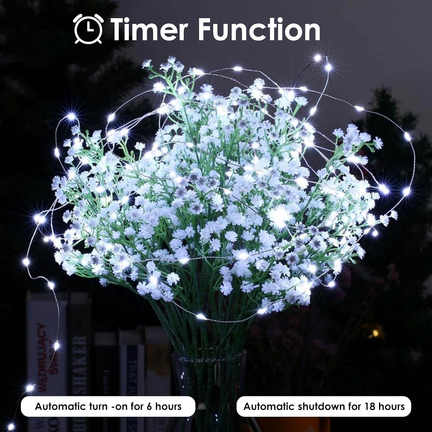 Skiennix 33FT 100 LED Fairy Lights - Waterproof Battery Operated String Lights with Remote & Timer for Indoor/Outdoor Decor