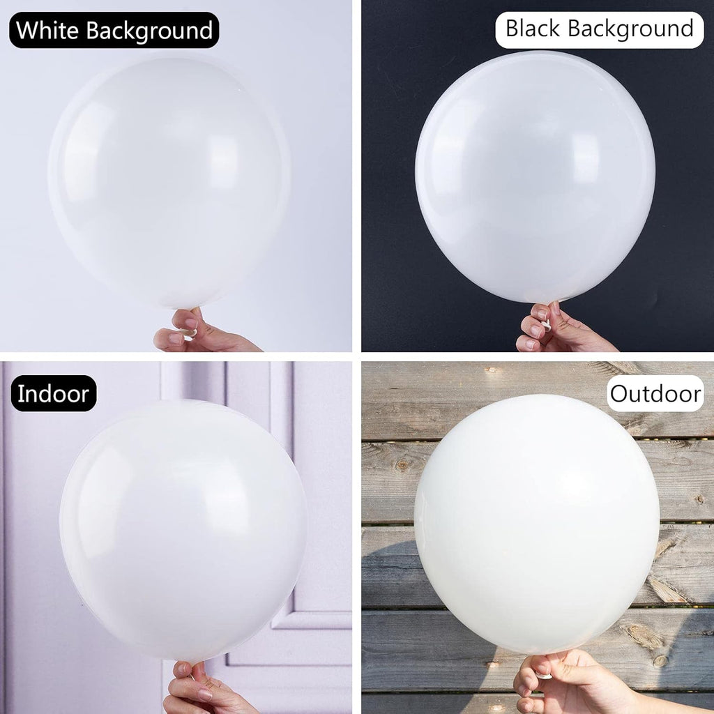 PartyWoo Classic Arch Kit - 280 Balloons in White and Red (18/12/10/5 Inch Sizes)