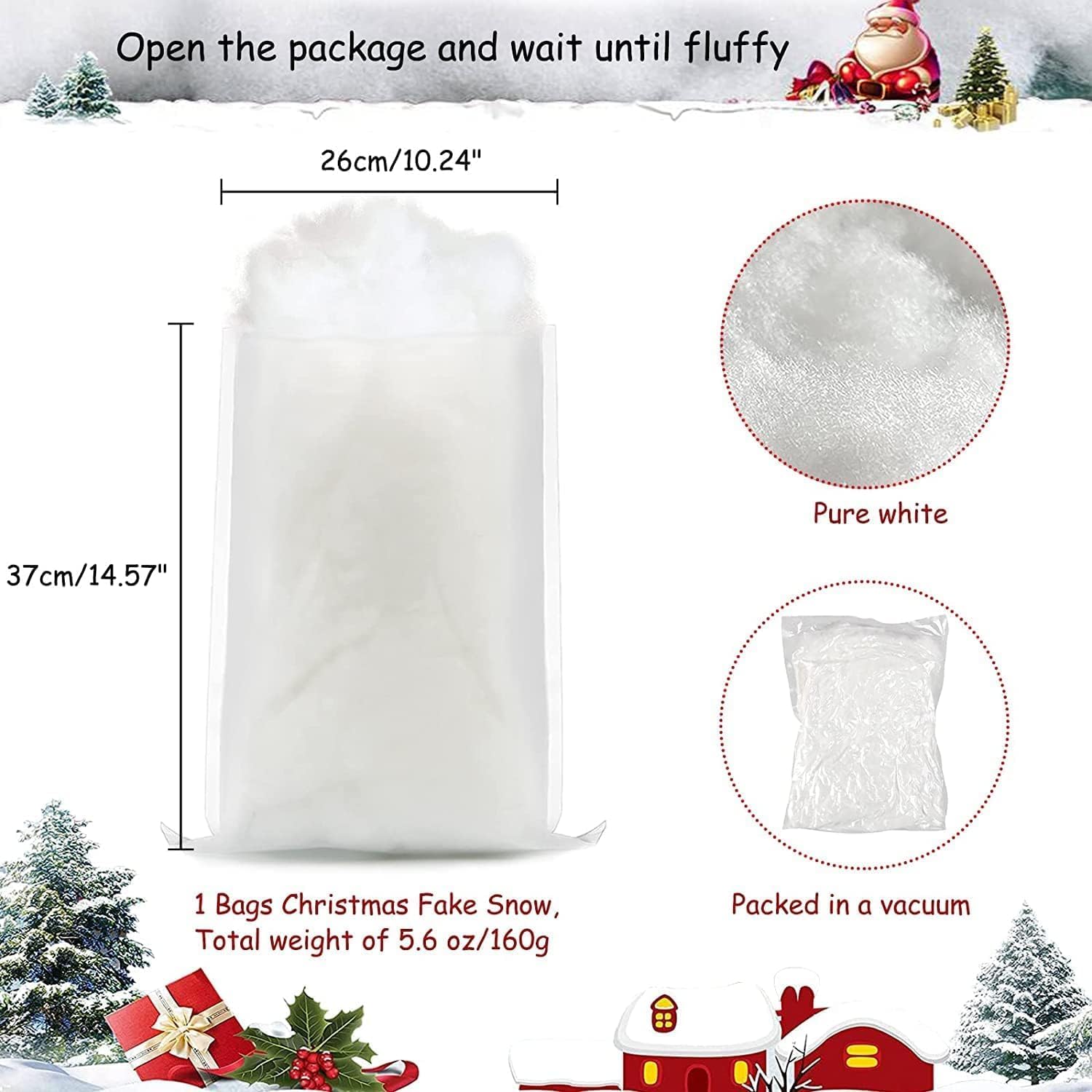 Skiennix Christmas Fake Snow Decor - Fluffy Fiber Artificial Snow Blankets for Indoor Decoration