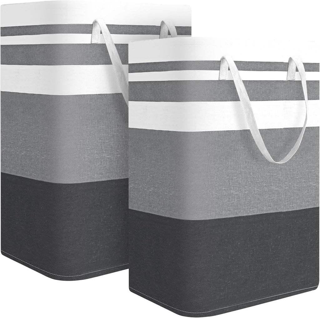 Skiennix Large Waterproof Laundry Basket - Collapsible Tall Hamper with Extended Handles | 75L Capacity