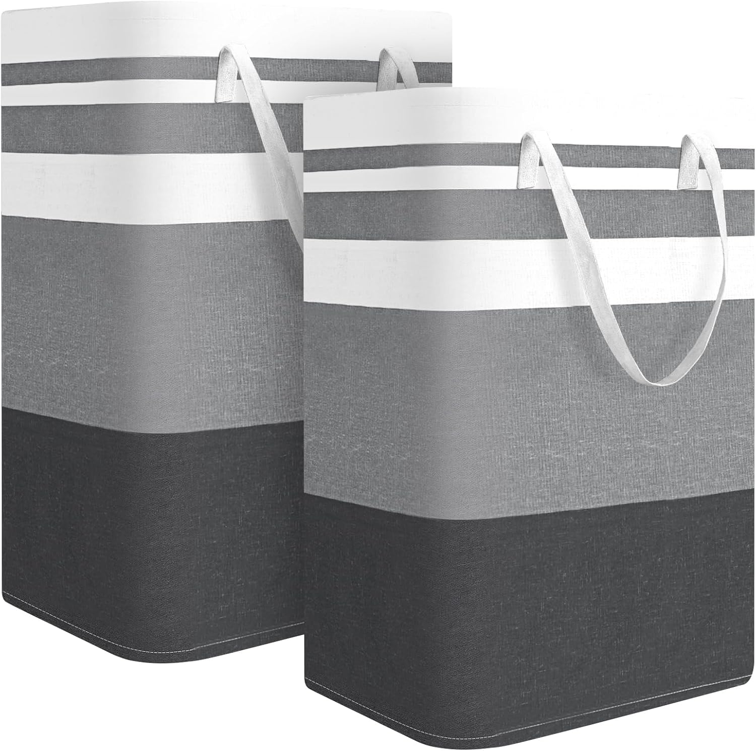 Skiennix Large Waterproof Laundry Basket - Collapsible Tall Hamper with Extended Handles | 75L Capacity