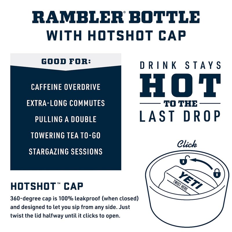 YETI Rambler 12 oz Bottle, Stainless Steel, Vacuum Insulated, with Hot Shot Cap, Cosmic Lilac