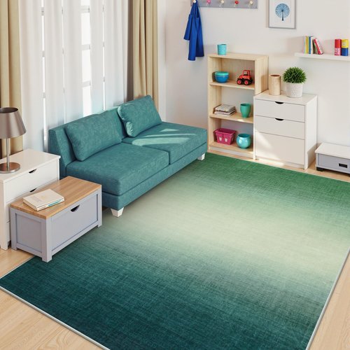 LIVEBOX 8x10 Area Rugs for Living Room, Green Ombre Non-Slip Washable Rugs, Abstract Modern Cute Large Area Rug for Bedroom Indoor, Carpet for Playroom Nusrery Kids Girls Room Office (Green,8'x10')