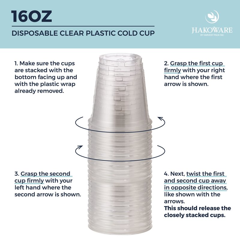 [200 COUNT]Harvest Pack 16 oz Iced Coffee Cup, Ultra Clear Plastic Cold Cups, Disposable Wedding Party Drinking Cups Tumblers, Iced Coffee Beer Juice Cold Beverage