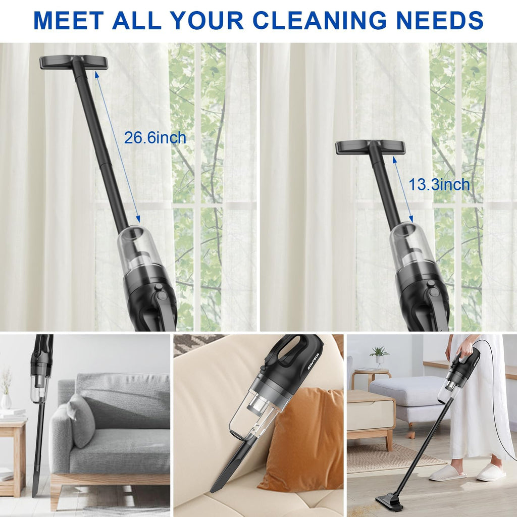 SOWTECH Corded Vacuum Cleaner for Home, Hard Floor Stick Vacuum with 23Ft Long Cord, Powerful Suction Lightweight Vacuum for Hardwood Floors