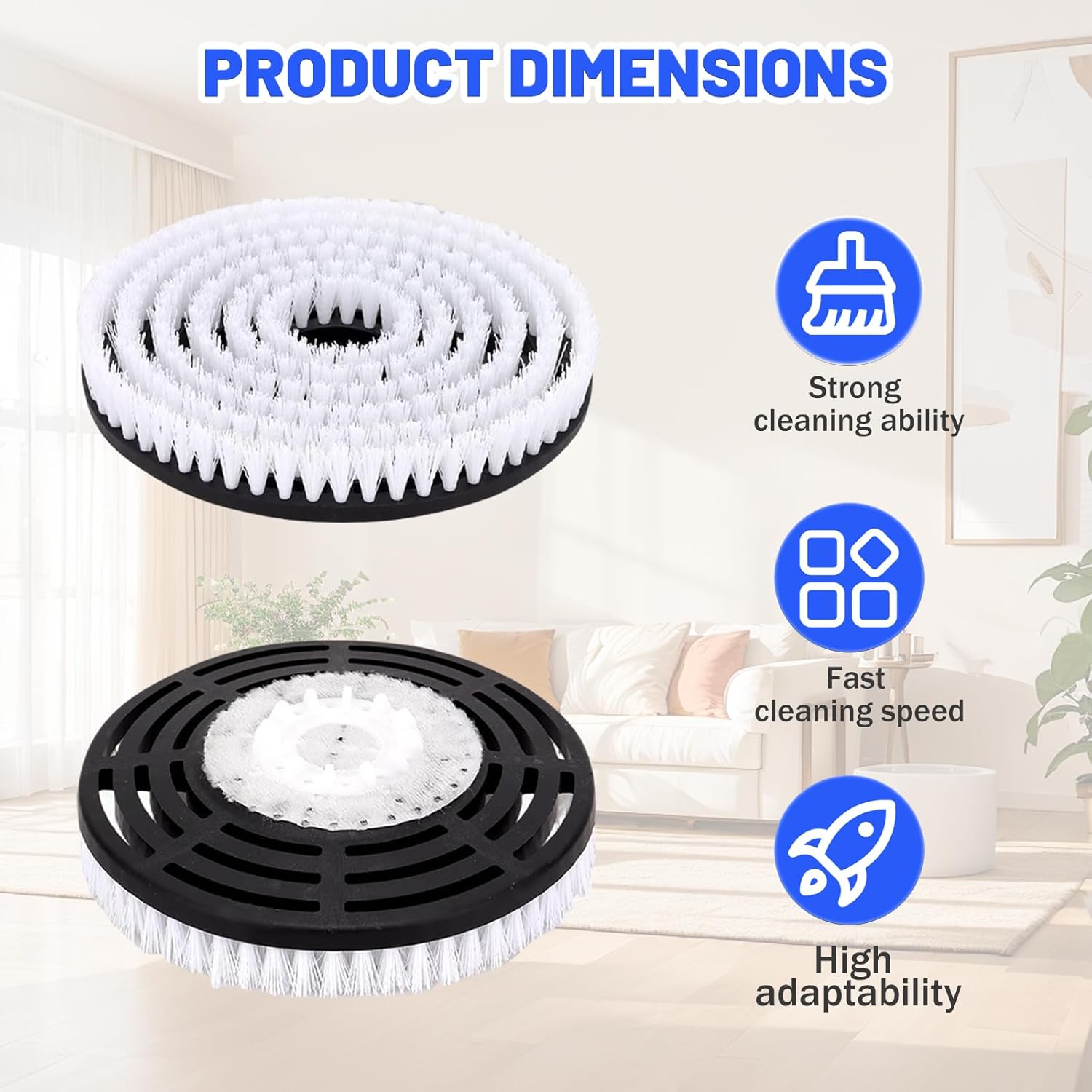 Shark Upgraded Steam Mop Pads - Replacement Brush Heads with Scrubbing Bristles | Deep Clean Hardwood & Tile - 2 Pack