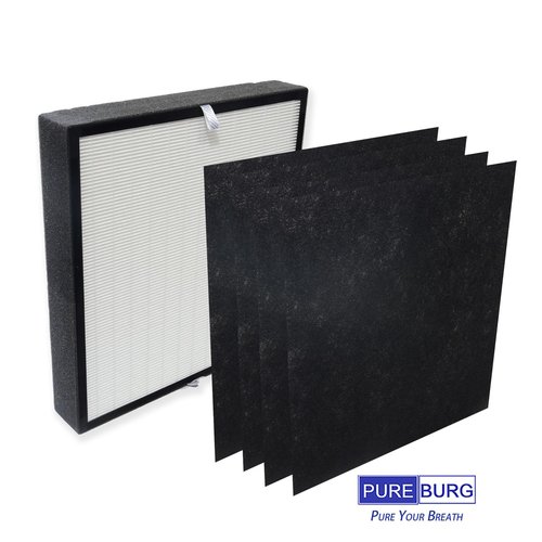 PUREBURG Replacement Filter Compatible with Alen A350 and A375 Air Purifiers, Part No. BF25A (Also Compatible BF15A),H13 HEPA Activated Carbon Air Clean Dust VOCs Odor,1+4 Pre-Filters
