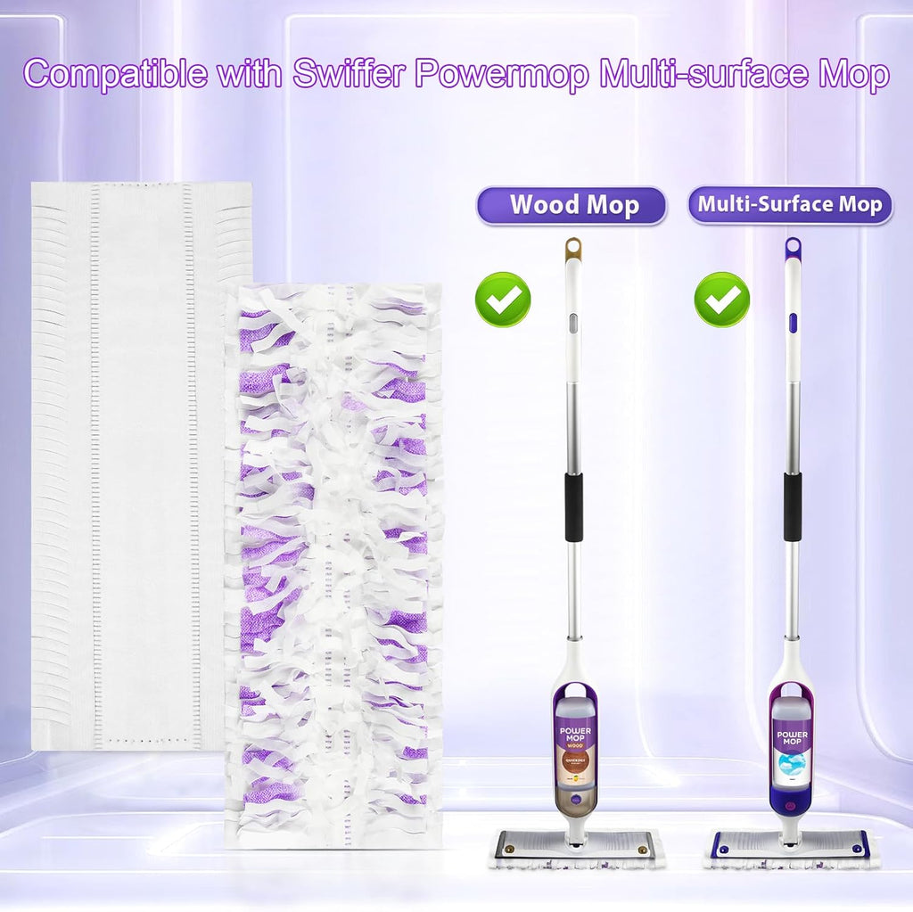 Skiennix Power Mop Refills - 12 Pack Unscented Thickened Pads for Swiffer Power Mop