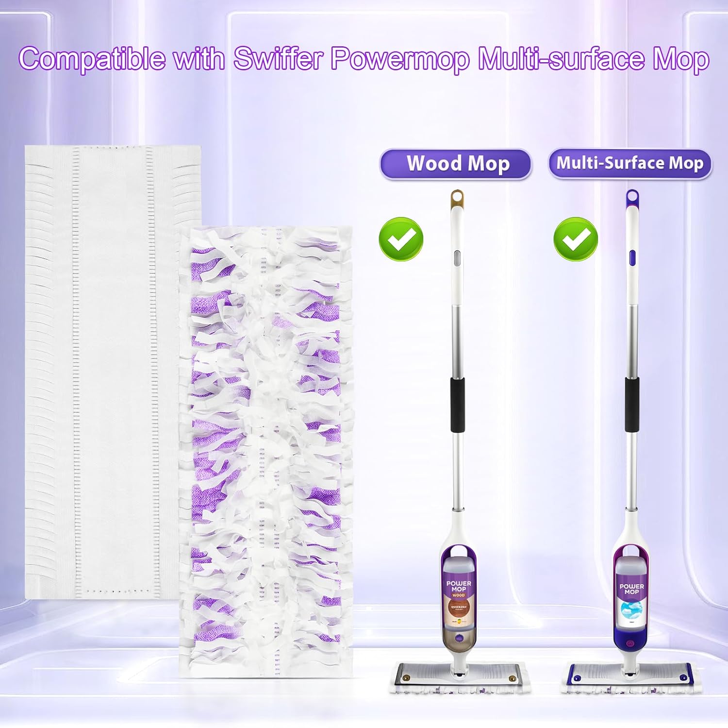 Skiennix Power Mop Refills - 12 Pack Unscented Thickened Pads for Swiffer Power Mop