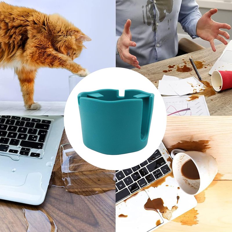 Suction Cup Holder Tip-Proof Desk Cup Holder with Removable Design | Non-Slip Base & for Desk, RV, Boat (Blue).