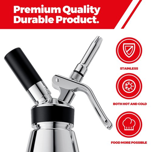 OSJCOOK Whipped CreamDispenser Stainless Steel & Aluminum (Single layer, 500ml)