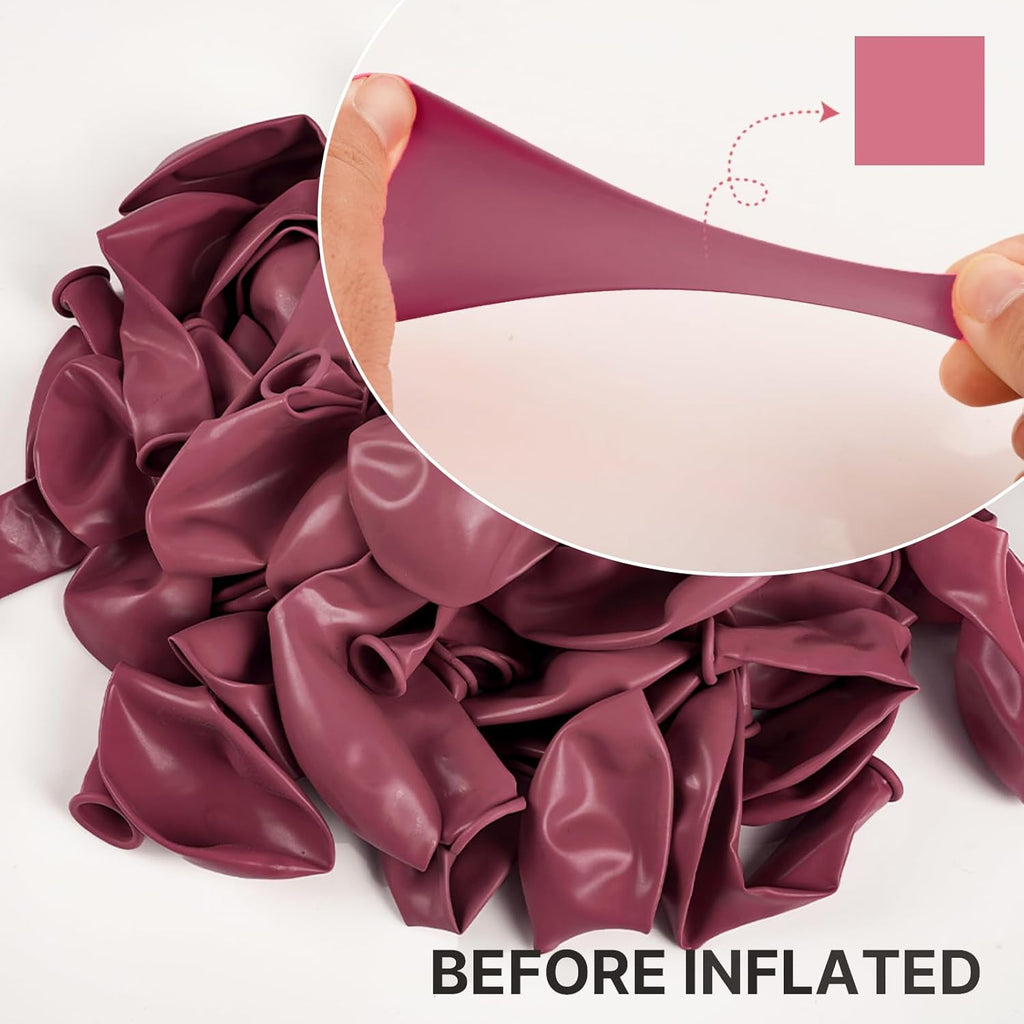 PartyWoo Mauve Balloons - 140-Piece Set in Dusty Pink & Blush for Baby Showers, Weddings & Parties | Various Sizes