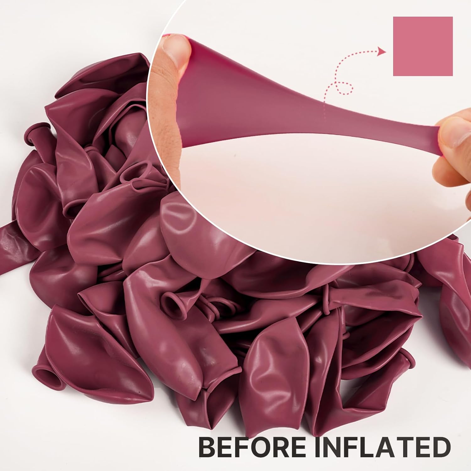 PartyWoo Mauve Balloons - 140-Piece Set in Dusty Pink & Blush for Baby Showers, Weddings & Parties | Various Sizes