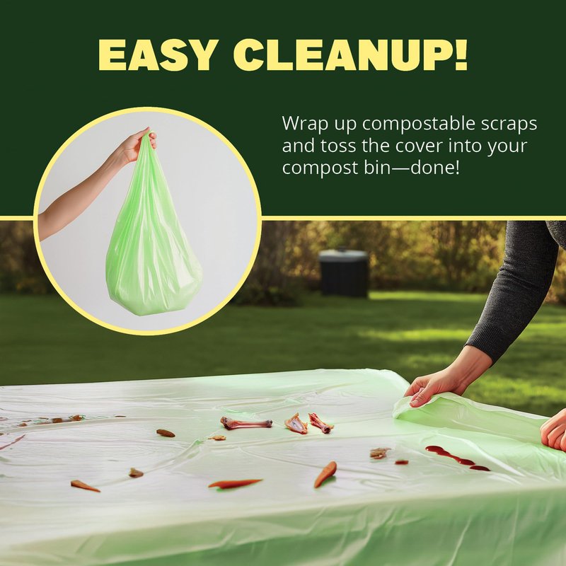 Simply Bio Compostable Tablecloths for Rectangle Tables (54''x108'', 10 Count) Disposable Rectangular Tablecloth Anti-Plastic Table Cover for Outdoor, Party, Picnic, Wedding, Green