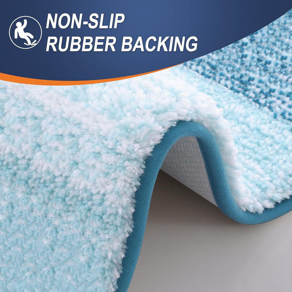 OLANLY Bath Rugs Mat - Extra Soft Microfiber, Quick Dry & Washable | 24x16, Peacock Blue