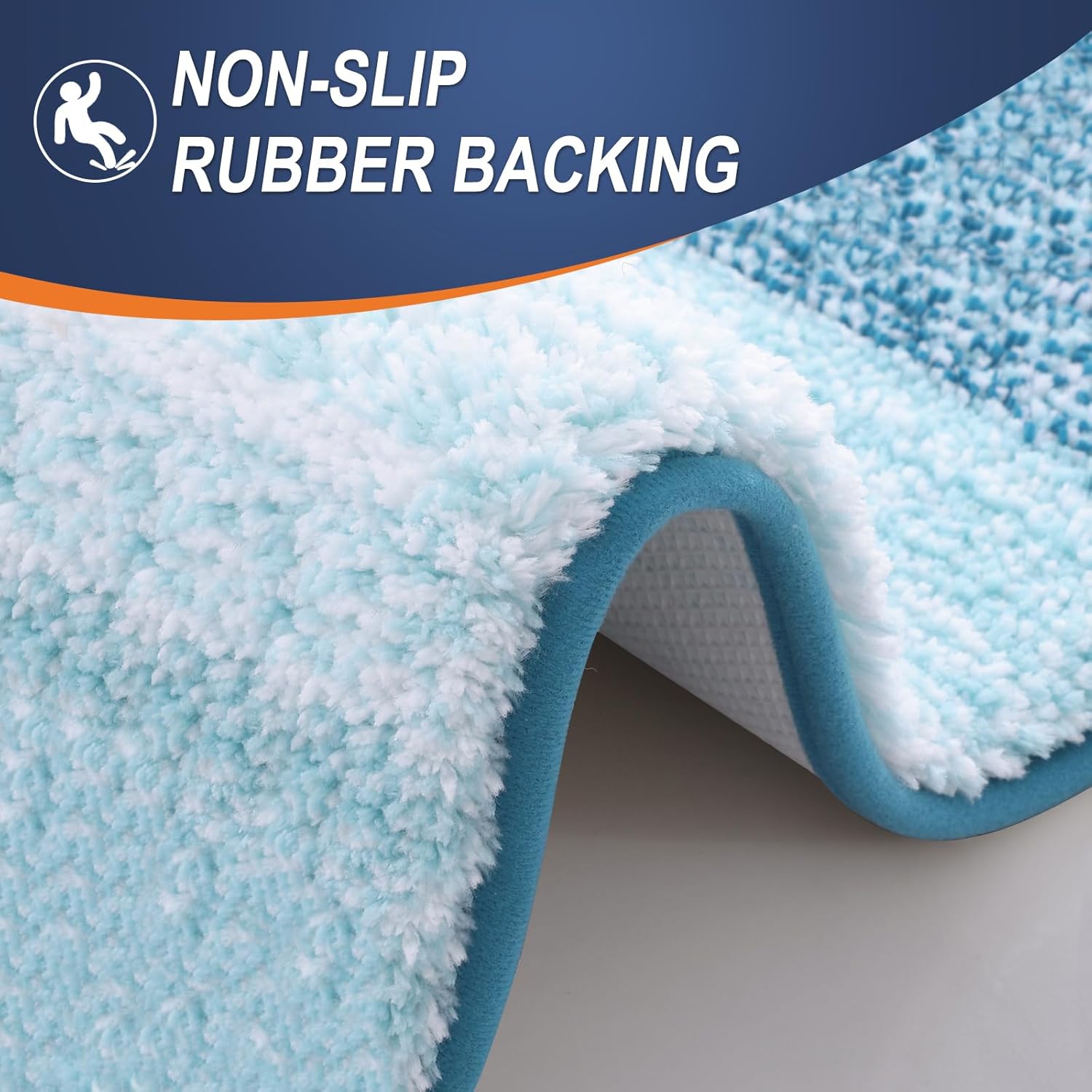 OLANLY Bath Rugs Mat - Extra Soft Microfiber, Quick Dry & Washable | 24x16, Peacock Blue