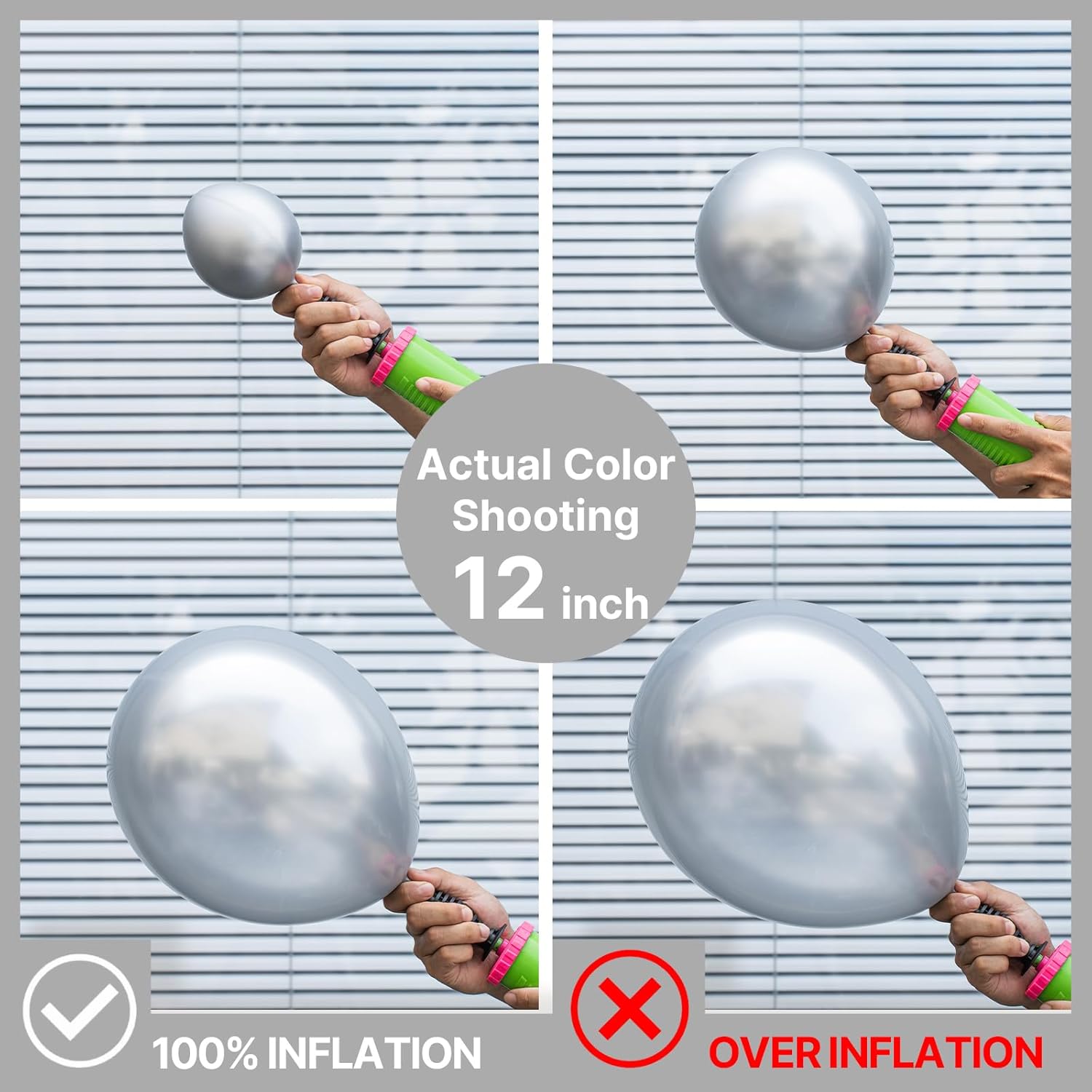 PartyWoo Silver Metallic Balloons - 50pcs 5-Inch for Stunning Garland or Arch | Perfect for Birthdays & Weddings