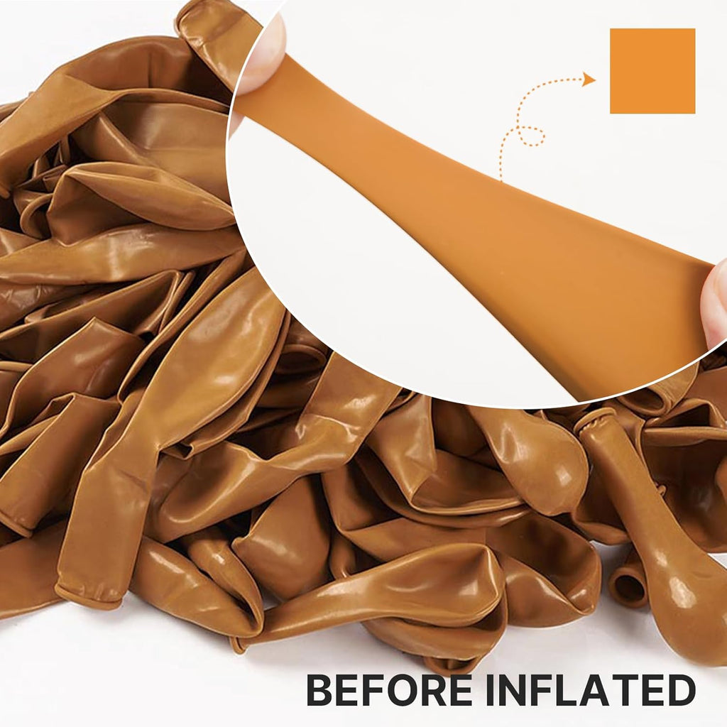 PartyWoo Burnt Orange Balloons - 120pcs in Various Sizes for Autumn Boho Party Decor | Perfect for Thanksgiving & Halloween