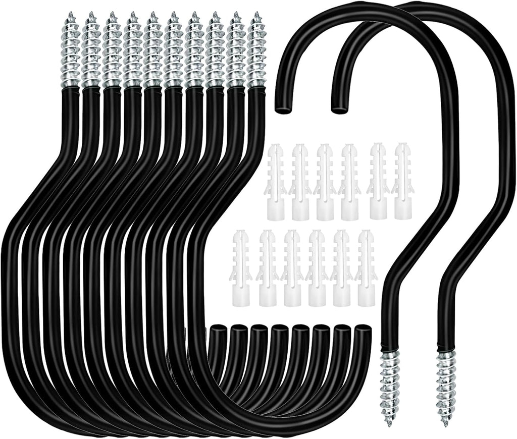 Skiennix Heavy-Duty Bike Hooks - 12 Pack Bicycle Storage Hangers for Garage & Garden Organization