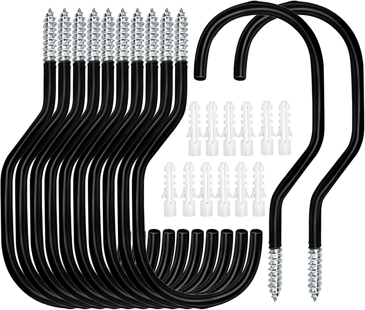 Skiennix Heavy-Duty Bike Hooks - 12 Pack Bicycle Storage Hangers for Garage & Garden Organization