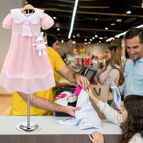 Huaerle 8 Pcs T Shirt Display Stand for Child Adjustable Clothes Rack Display Flexible Shoulder Stand Portable Clothes Hanger Clothing Hanging Rack for Garment Coat Retail Vendor, Height 16-27.9In