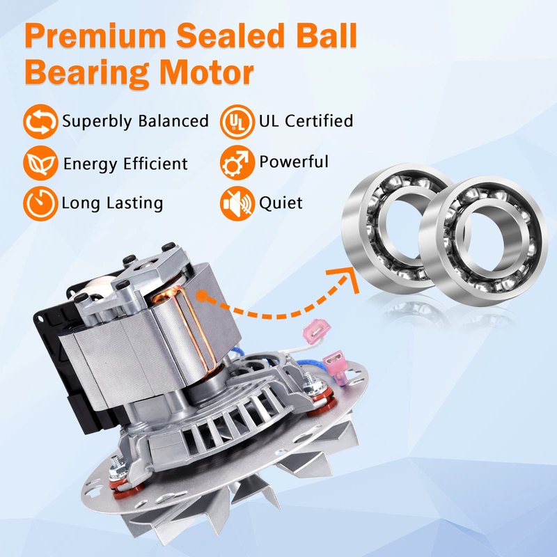 Criditpid Replacement A-E-027 Combustion Blower Motor for Breckwell Pellet Stove P22, P23, P24, P26, P2000, P2700, Big E Models, Exhaust Blower for US Stove 5040 Pellet Stoves.(Without Housing)