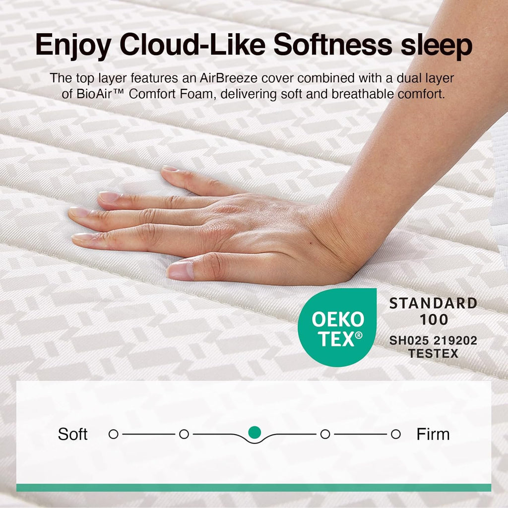 Novilla Twin Mattress - 6 Inch Medium Plush Hybrid Mattress with Smarts™ Coil for Pressure Relief | CertiPUR-US Certified