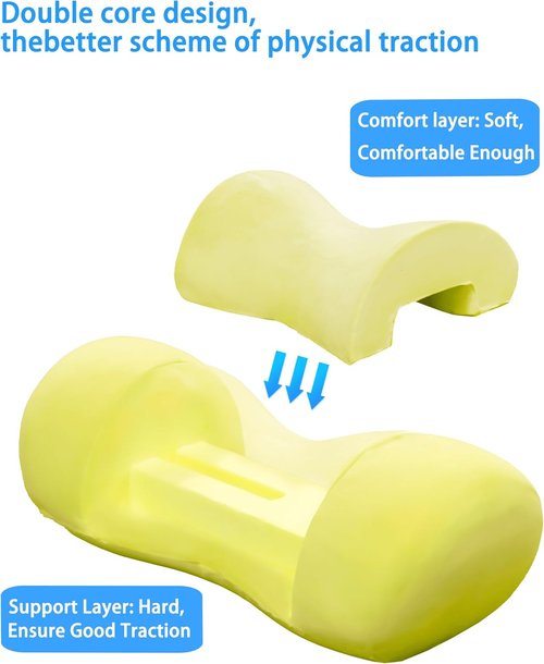 Bespilow Cervical Memory Foam Neck Roll Pillow - Contour Support for Neck Pain Relief | Odorless & Breathable