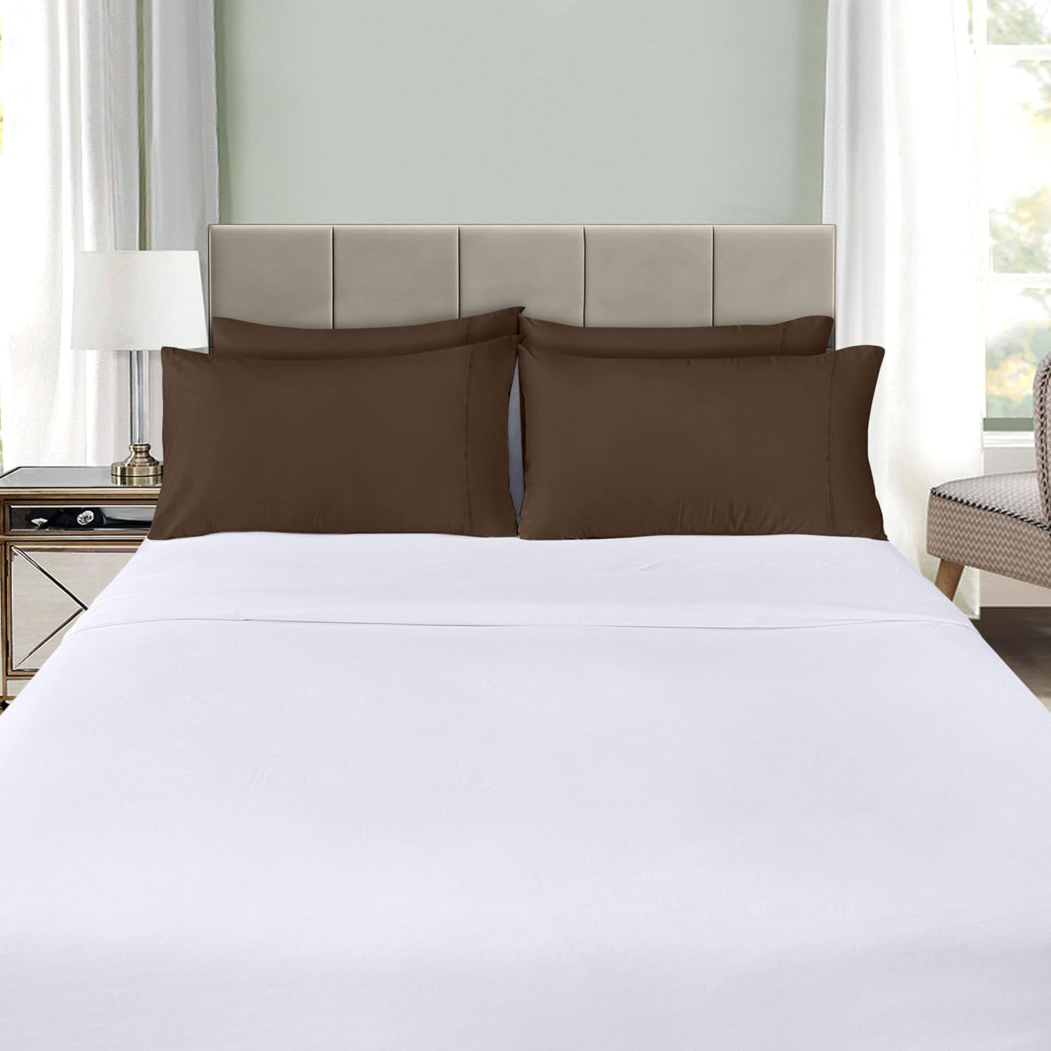 Utopia Bedding Queen Pillow Cases - 12 Pack Soft Brushed Microfiber | Fade Resistant 20 x 30 Inches (Brown)