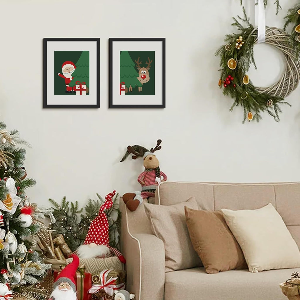 Upsimples 11x14 Picture Frame Set - 6 Pack for 8x10 Photos with Mat or 11x14 Without Mat | Black Wall Decor